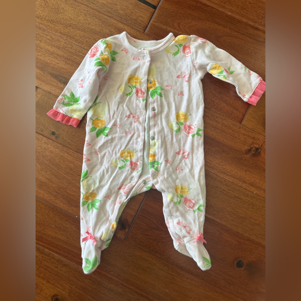 Catherine Malandrino Baby Onesie with Pink and Green Accents